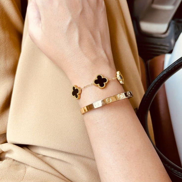 Cartier + Clover Bracelet (Black)