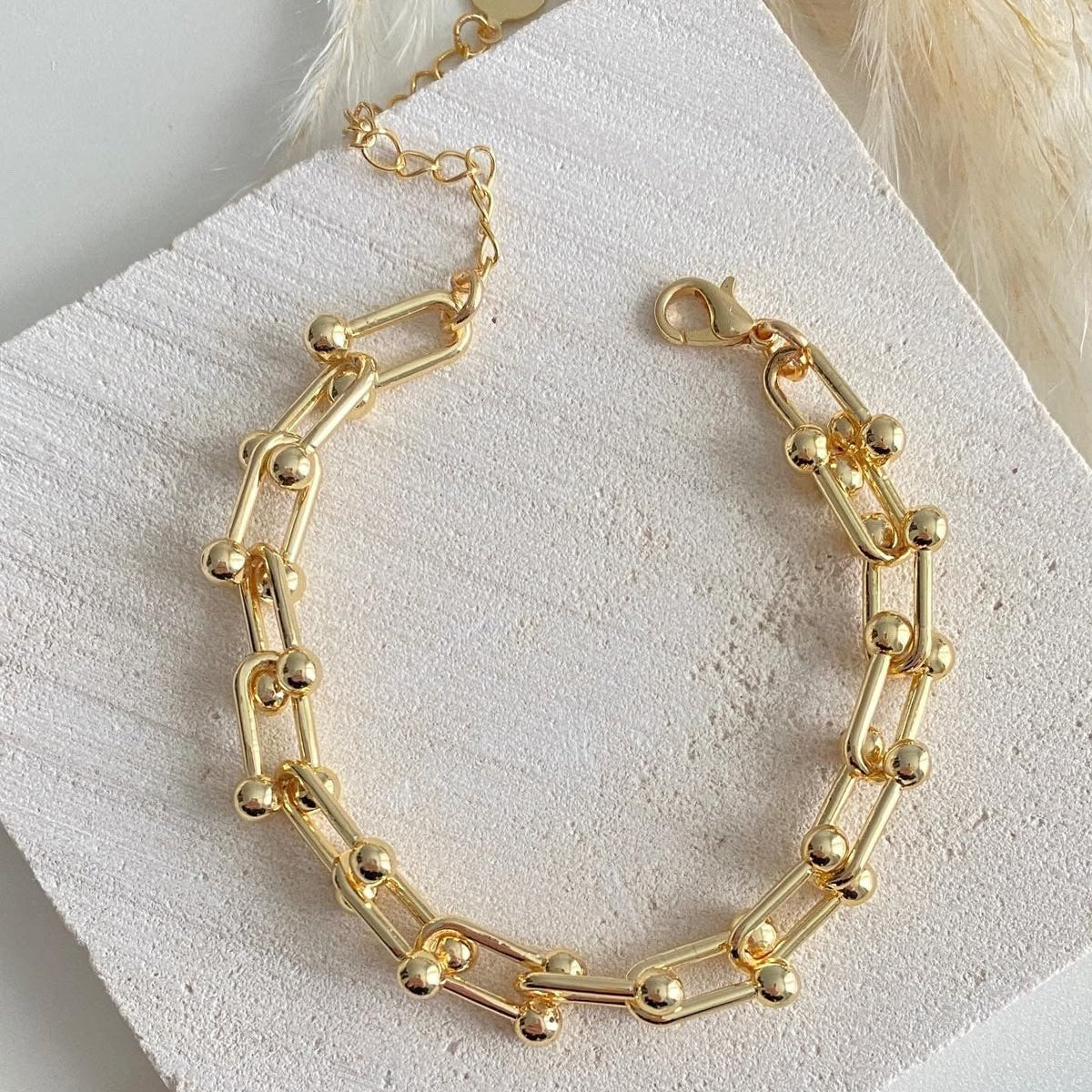 Golden Clover Charm Bracelet